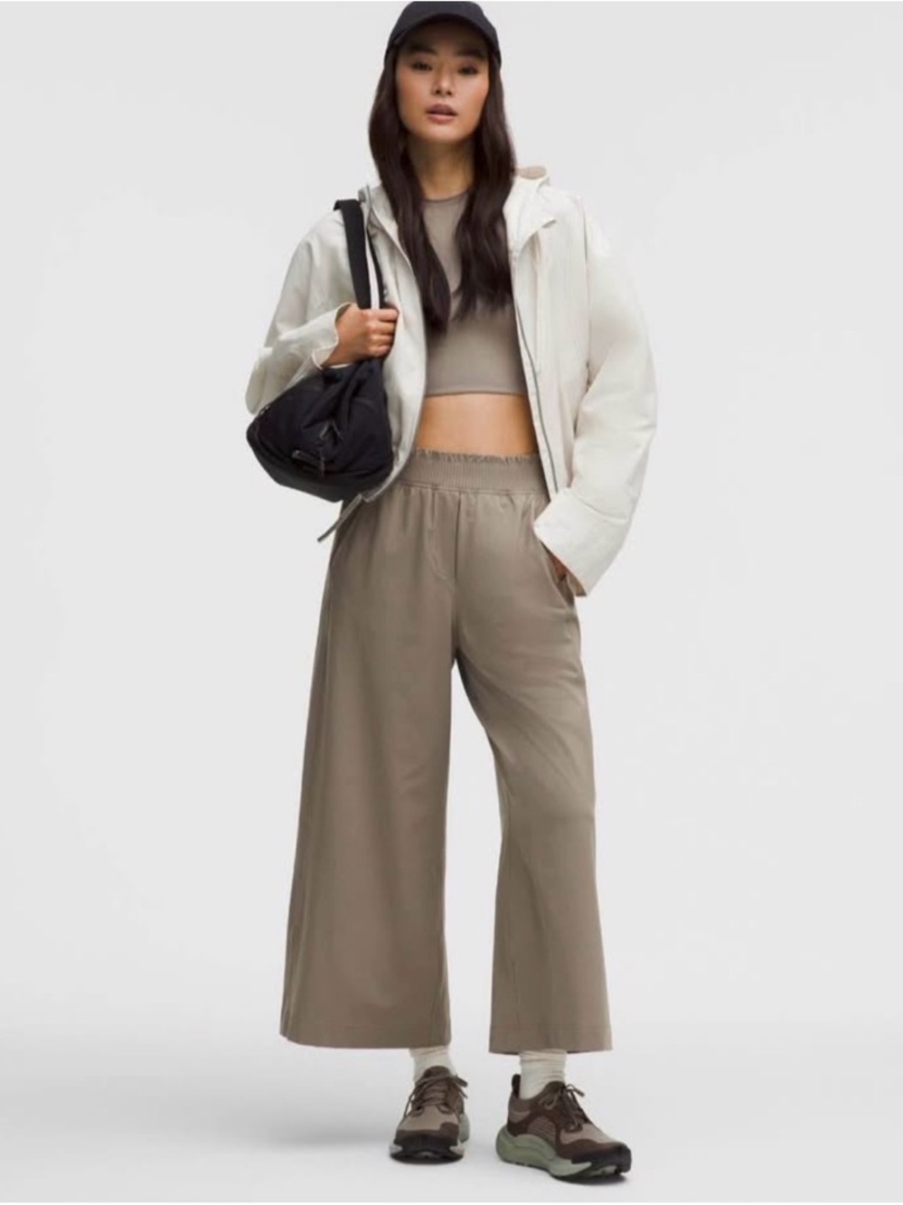 Lululemon Stretch Woven Ruffle-Waist Wide Leg Cropped Pant